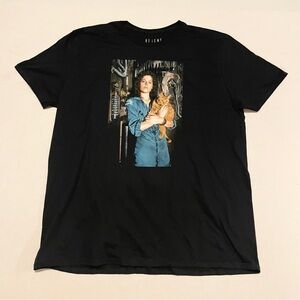 Aliens Movie T-Shirt Ripley & Jonesy Cat Graphic Black Men’s 2XL 2017 Sci-Fi